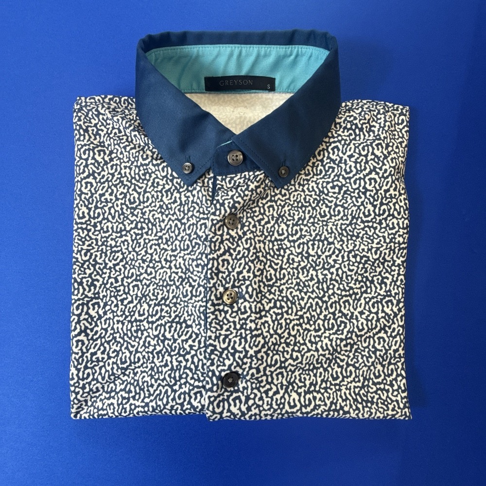 Greyson Golf Shirt Polo Coral Dreams Print Mens Size Small Wicking Stretch